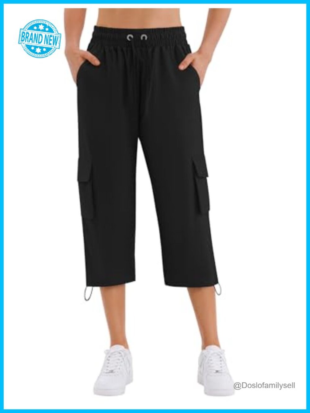 COPYLEAF Capris for Women Waterproof Hiking Cargo Pants Pockets